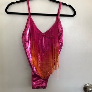 Club Exx Dolls Kill Lady Yuma Dance Fringe Bodysuit Size Small